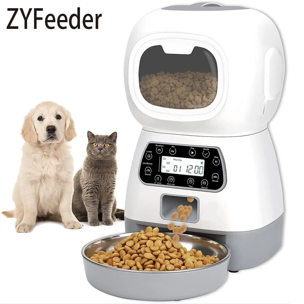 Distributeur automatique de nourriture pour animaux de compagnie de 3,5 L, distributeur intelligent de nourriture pour chats et chiens, bol en acier inoxydable, fournitures d'alimentation automatique pour animaux de compagnie