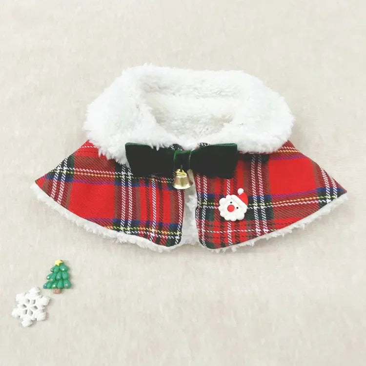 Dog Christmas Scarf Clothing Autumn/Winter New Year Pet Clothing Cat Shawl Necklace Teddy Maltese Dog Puppy Cloak Pet Clothes