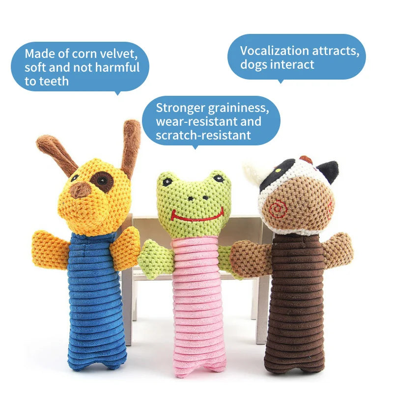 Jouets couineurs, peluches, jouets interactifs pour chiots et petits chiens.