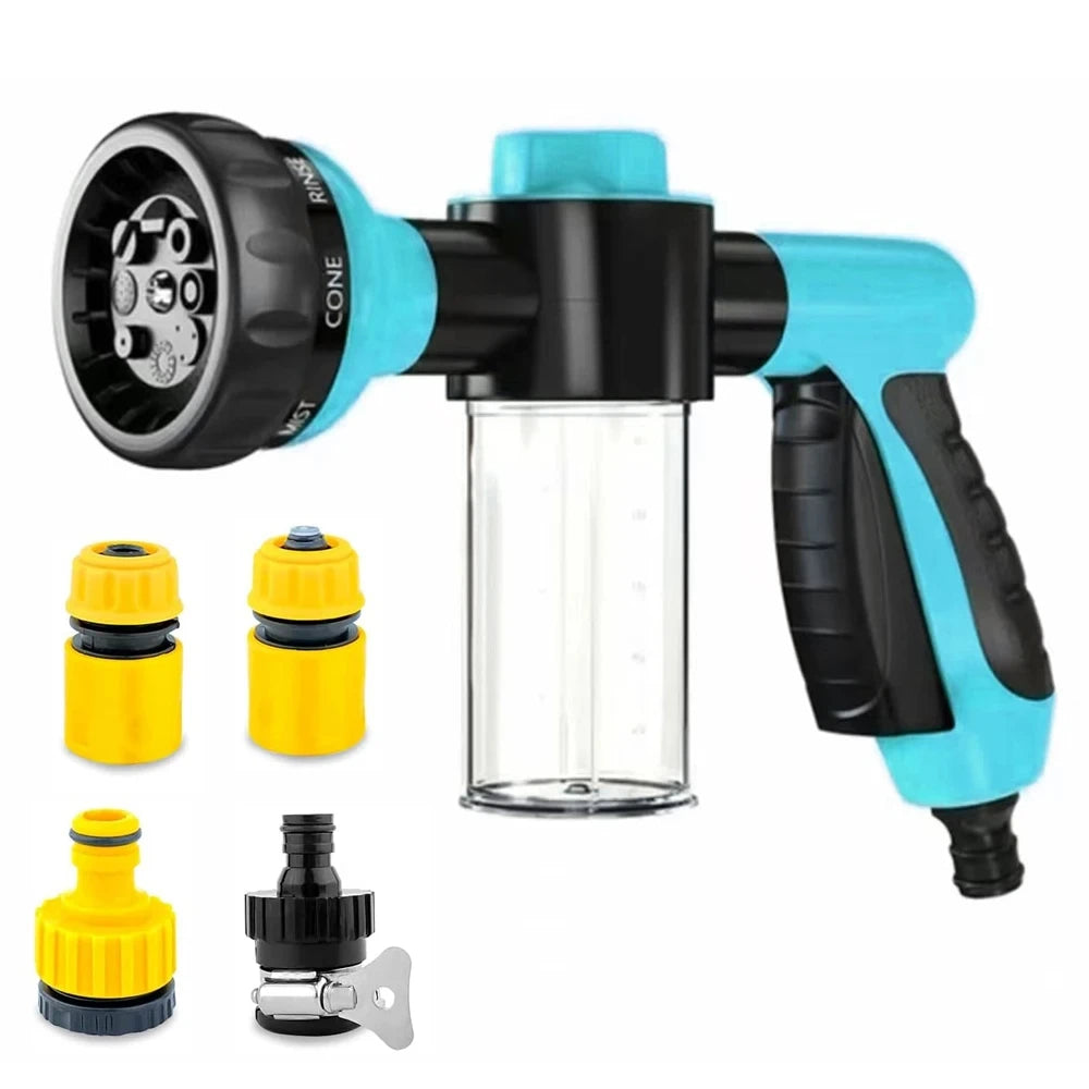 Dog Shower Sprayer 8 in 1 Garden Car Sprayer Gun High-pressure Hose Attachment Soap Dispenser Bottle Nozzle Sprayer Shower Tool