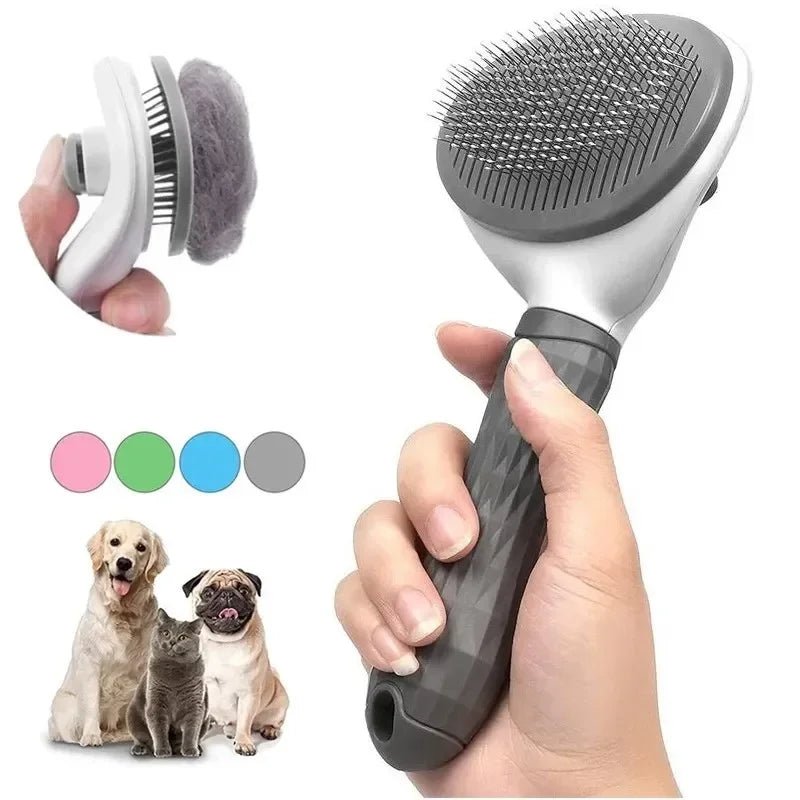 Brosse pour chien et chat - Brosse autonettoyante pour éliminer les poils d'animaux