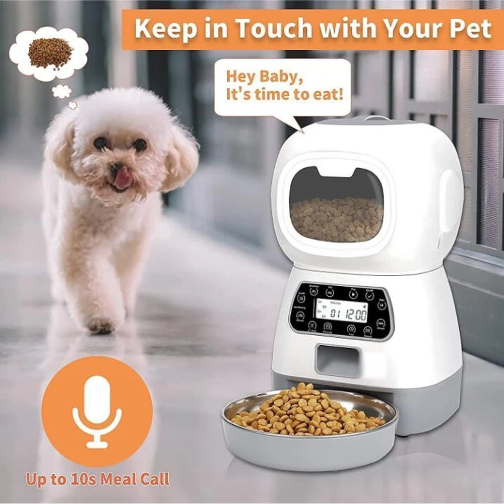 Distributeur automatique de nourriture pour animaux de compagnie de 3,5 L, distributeur intelligent de nourriture pour chats et chiens, bol en acier inoxydable, fournitures d'alimentation automatique pour animaux de compagnie