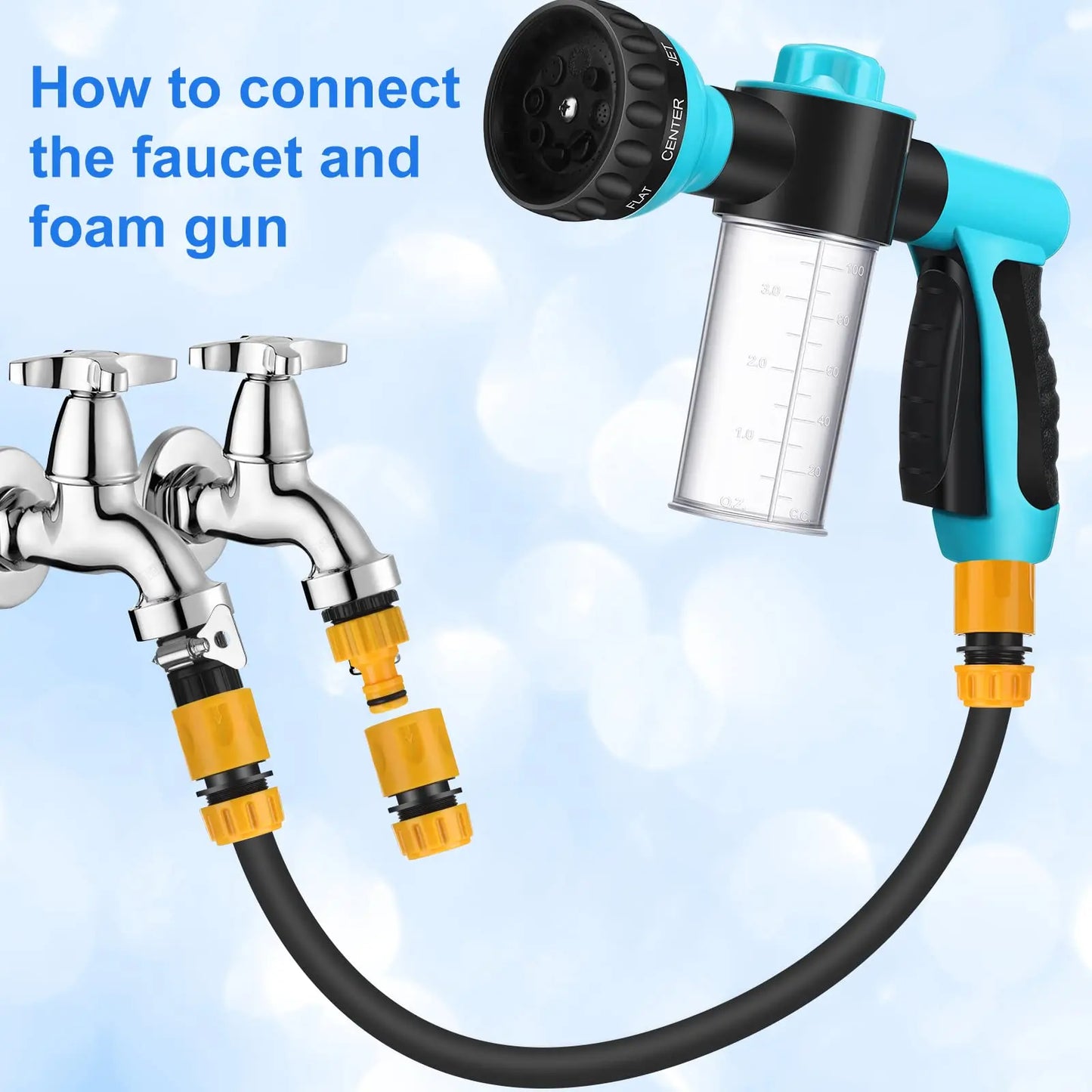 Dog Shower Sprayer 8 in 1 Garden Car Sprayer Gun High-pressure Hose Attachment Soap Dispenser Bottle Nozzle Sprayer Shower Tool