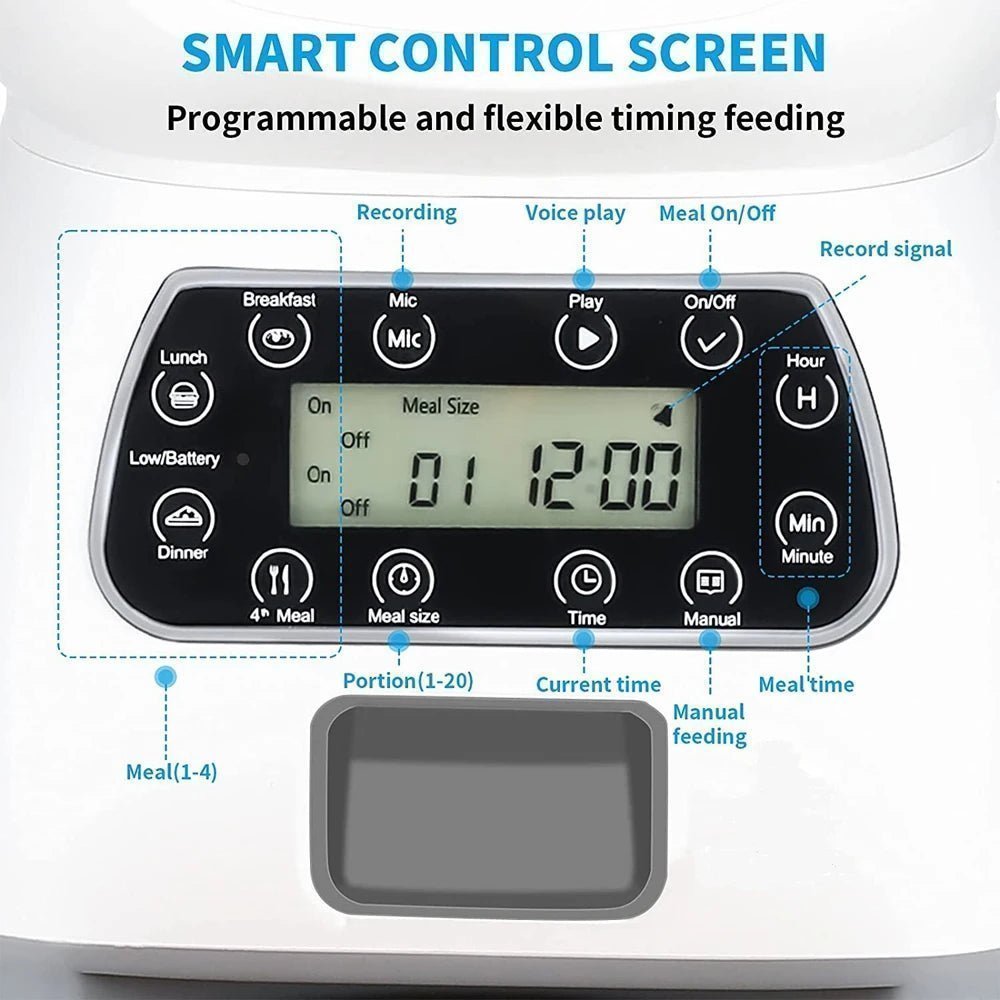 Distributeur automatique de nourriture pour animaux de compagnie de 3,5 L, distributeur intelligent de nourriture pour chats et chiens, bol en acier inoxydable, fournitures d'alimentation automatique pour animaux de compagnie