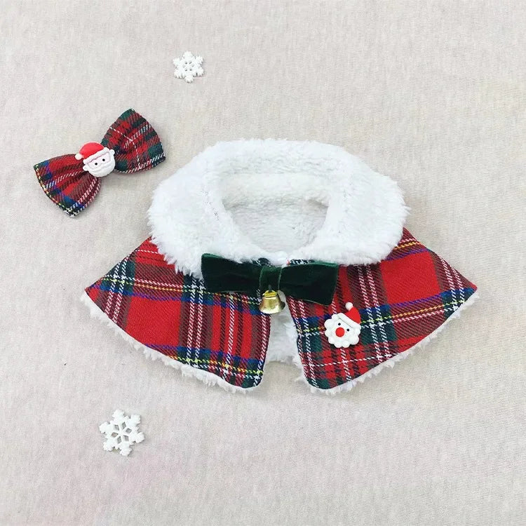 Dog Christmas Scarf Clothing Autumn/Winter New Year Pet Clothing Cat Shawl Necklace Teddy Maltese Dog Puppy Cloak Pet Clothes