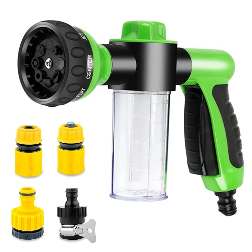 Dog Shower Sprayer 8 in 1 Garden Car Sprayer Gun High-pressure Hose Attachment Soap Dispenser Bottle Nozzle Sprayer Shower Tool